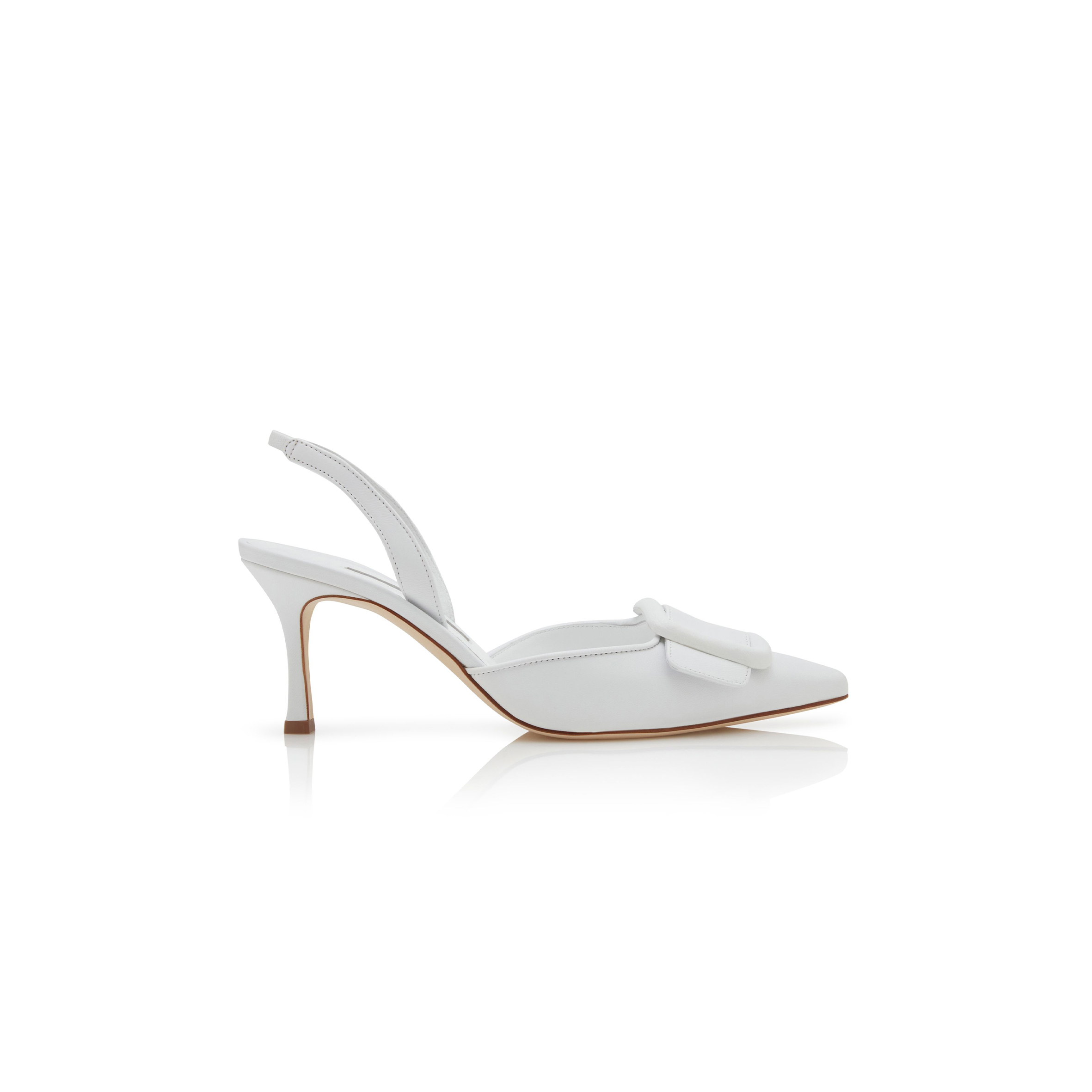 manolo blahnik maY*Li white nappa leather slingback pumps 219-0254-0005